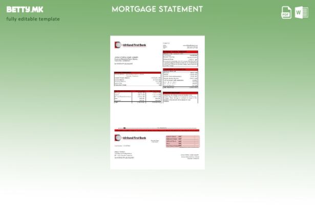 Модерен стил Камерун Африланд Шаблон за извод од прва банка за хипотека